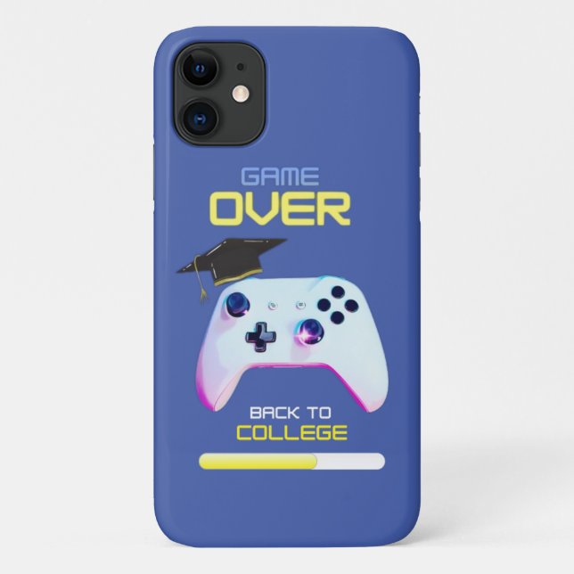 Capa Para iPhone 11 de volta ao brilho azul-amarelo da faculdade (Verso)