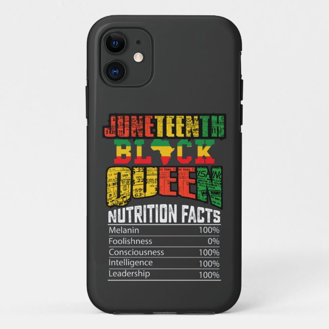 Capa Para iPhone 11 Décima Sétima Rainha Negra Fatos Nutricionais (Verso)