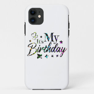 Capa Para iPhone 11 decor é meu aniversário com o texto dos círculo