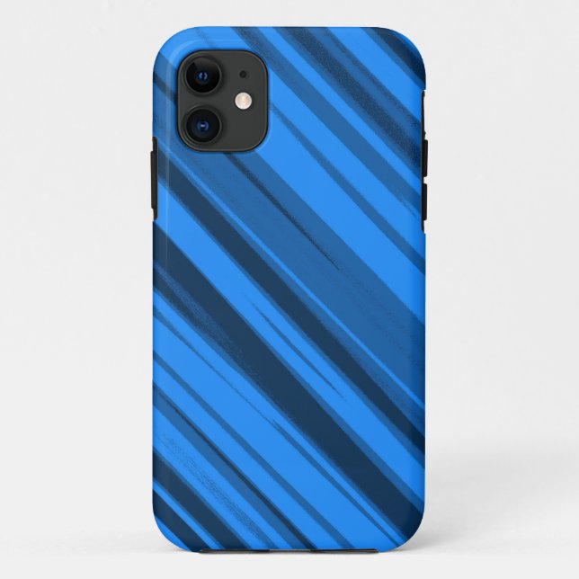 Capa Para iPhone 11 Deep Sky Blue Stripes Impressionante (Verso)
