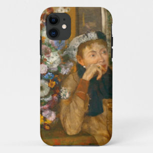 Capa Para iPhone 11 Degas, uma mulher sentada ao lado de uma vaso de f