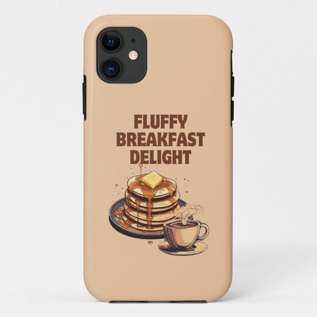 Capa Para iPhone 11 Delícia Fluffy Pancake Breakfast (Verso)