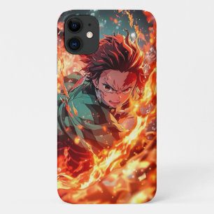 Capa Para iPhone 11 demon slayer anime tanjiru fire power