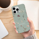 Capa Para iPhone 11 Denominação oral Botânica de Flor Selvagem Monogra<br><div class="desc">Aquarela Flor Botânico Floral Personalizado Nome Monograma capas de iphone</div>