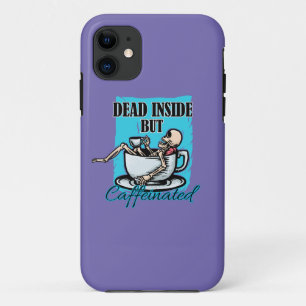 Capa Para iPhone 11 Dentro morto, Mas Esqueleto Cafeinado Que Ama Cafe