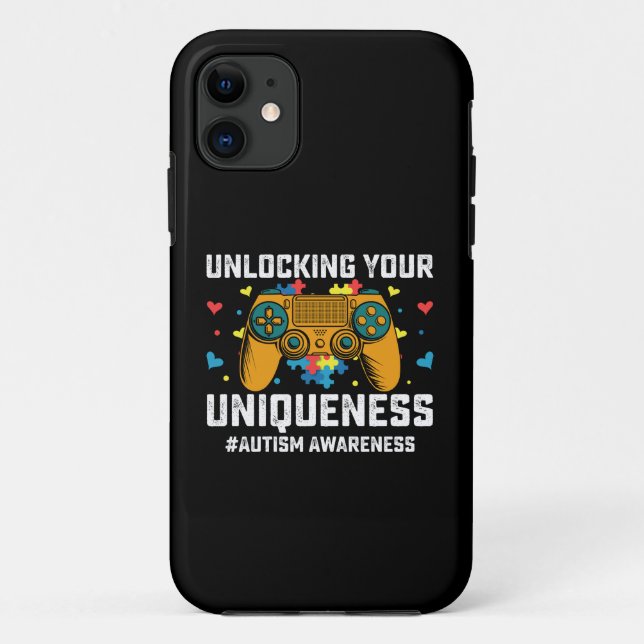 Capa Para iPhone 11 Desbloqueando Sua Singularidade Autismo Jogos Game (Verso)