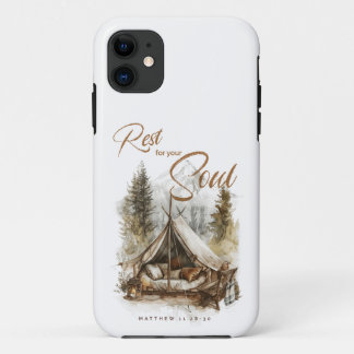 Capa Para iPhone 11 Descanse Para Sua Alma Christian Boho