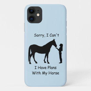 Capa Para iPhone 11 Desculpe não poder, tenho planos com meu cavalo