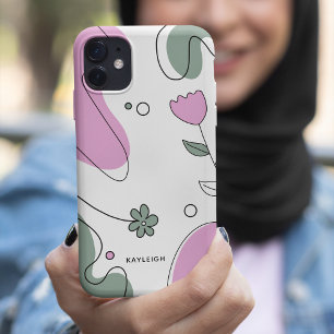 Capa Para iPhone 11 Desenho Botânico Abstrato Feminino & Formas