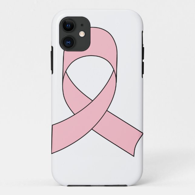 Capa Para iPhone 11 Desenho de Fita Rosa (Verso)