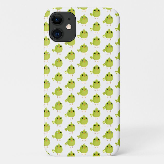 Capa Para iPhone 11 Desenho de Pássaro Verde   (Verso)