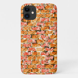 Capa Para iPhone 11 Desenho no estilo tijolos com tom de brilho
