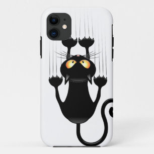 Capa Para iPhone 11 Desenhos animados engraçados do gato preto que