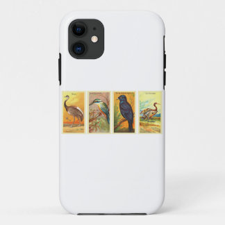 Capa Para iPhone 11 Desenhos Retro de Pássaros