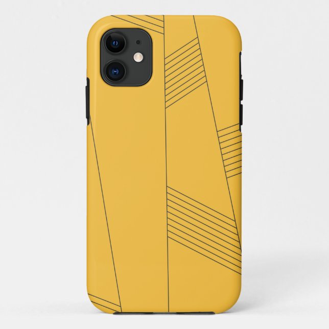 Capa Para iPhone 11 Design abstrato simples, amarelo, moderno (Verso)