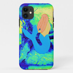 Capa Para iPhone 11 design azul-atado da sereia