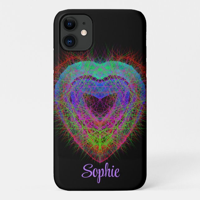Capa Para iPhone 11 Design brilhante Grafite de neon divertido (Verso)