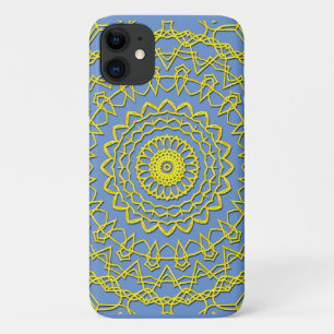 Capa Para iPhone 11 Design circular de cor Dourada de Lacy no Azul Cor