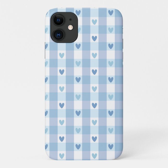 Capa Para iPhone 11 Design de Amor Xadrez Pastel Fofo (Verso)