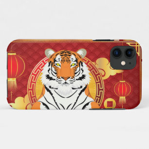 Capa Para iPhone 11 Design de ano novo chinês com tigre