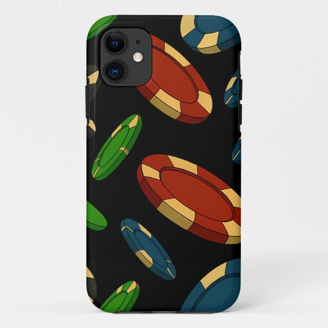 Capa Para iPhone 11 Design de Arte 3D dos Chips Modernos do Casino (Verso)