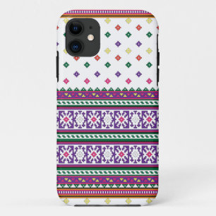Capa Para iPhone 11 Design de Arte Popular Geométrica Colorida com flo
