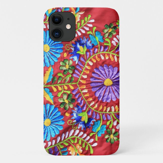 Capa Para iPhone 11 design de bordados mexicanos (Verso)