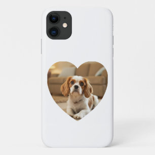 Capa Para iPhone 11 Design de Cachorro em Forma de Coração