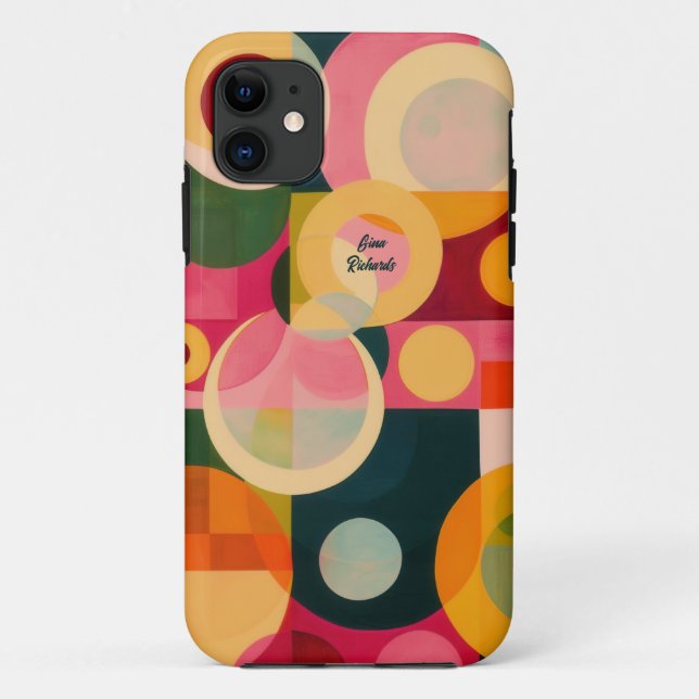 Capa Para iPhone 11 Design de Círculo Abstrato (Verso)