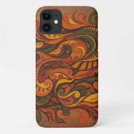 CAPA PARA iPhone 11 DESIGN DE COR DE OUTONO ABSTRATO