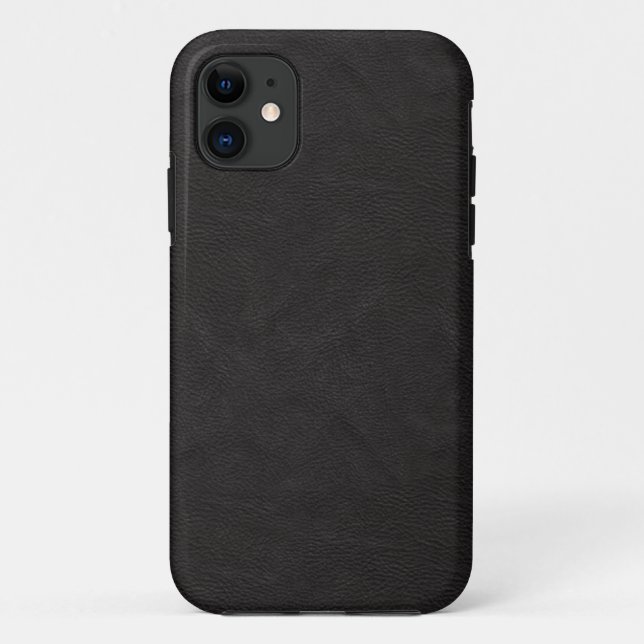 Capa Para iPhone 11 Design de couro preto (Verso)