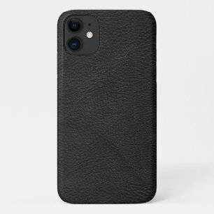 Capa Para iPhone 11 Design de couro preto texturizado