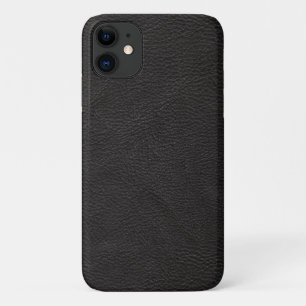 Capa Para iPhone 11 Design de couro preto texturizado