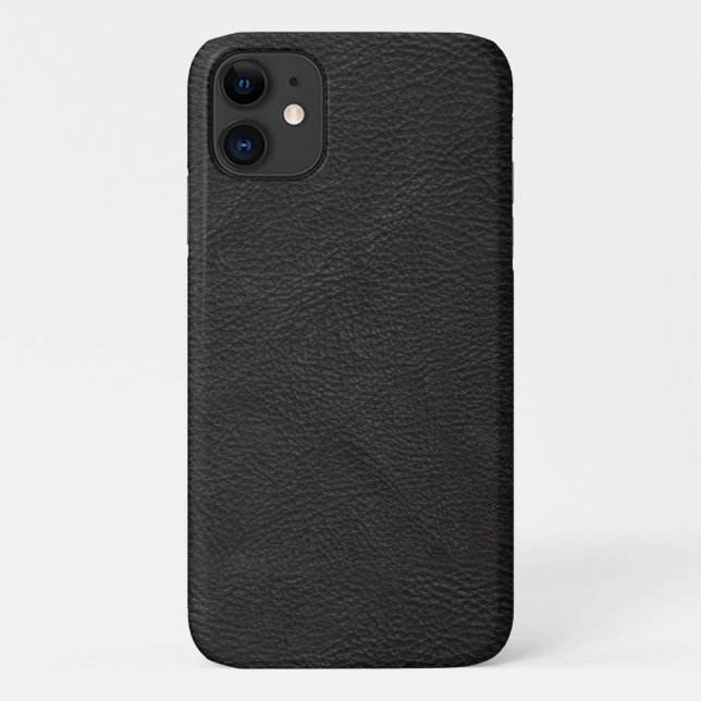 Capa Para iPhone 11 Design de couro preto texturizado (Verso)