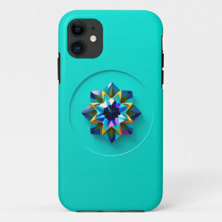 Capa Para iPhone 11 Design de Cristal Multicolorido no Teal