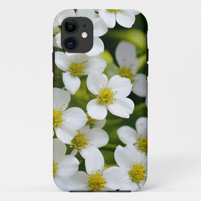 Capa Para iPhone 11 Design de flor branca pequena (Verso)