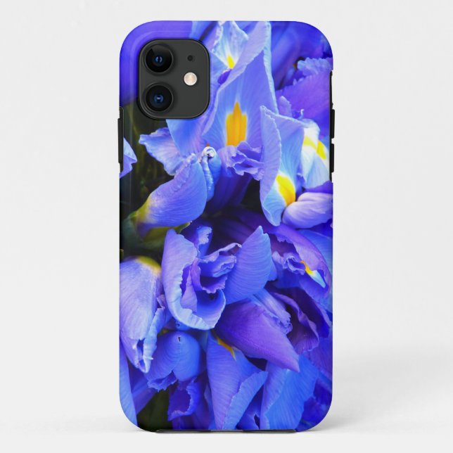Capa Para iPhone 11 Design de Flor de Apofílise Iris Azul (Verso)