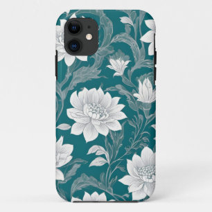 Capa Para iPhone 11 Design de flor oriental branca