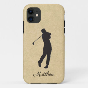 Capa Para iPhone 11 Design de Golfe de Tan Leather