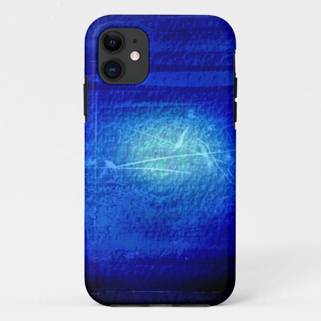 Capa Para iPhone 11 Design de gráfico de fundo da parede azul escura (Verso)