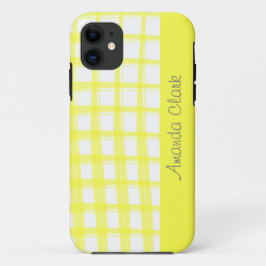 Capa Para iPhone 11 Design de Latice Amarelo simplesmente moderno