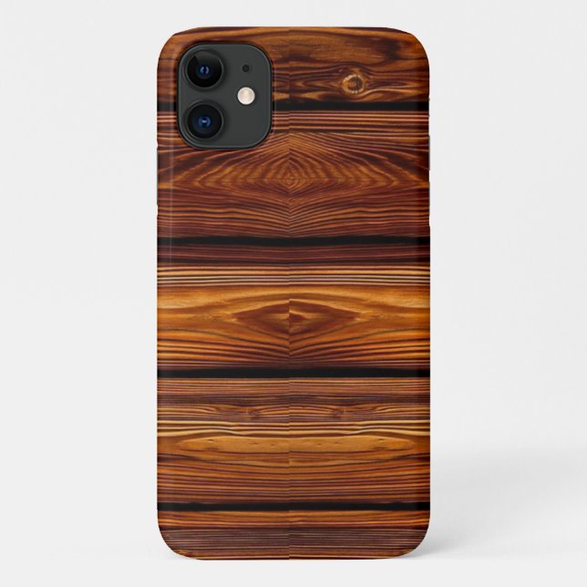 Capa Para iPhone 11 Design de madeira (Verso)