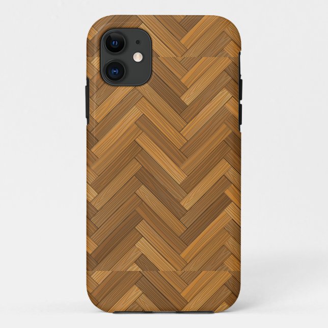 Capa Para iPhone 11 Design de madeira do assoalho de parquet (Verso)