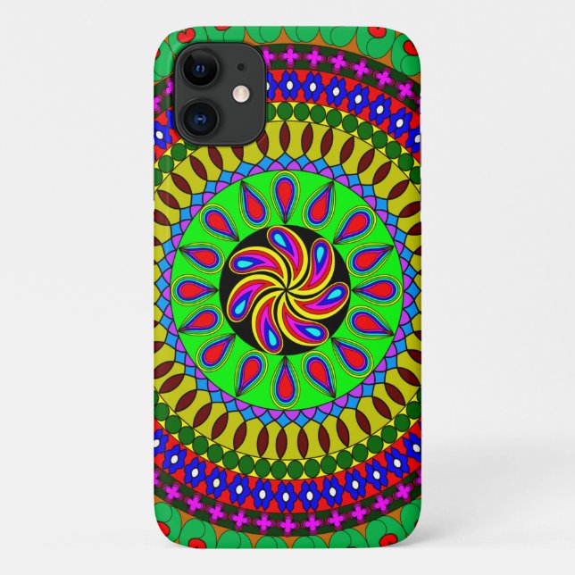 Capa Para iPhone 11 Design de Mandala Geométrico (Verso)
