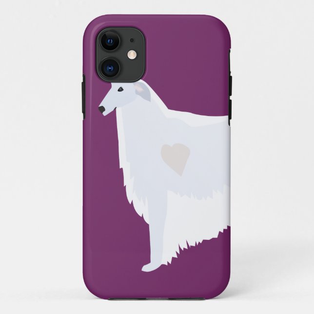 Capa Para iPhone 11 Design de Modelo de Borzoi Breed (Verso)