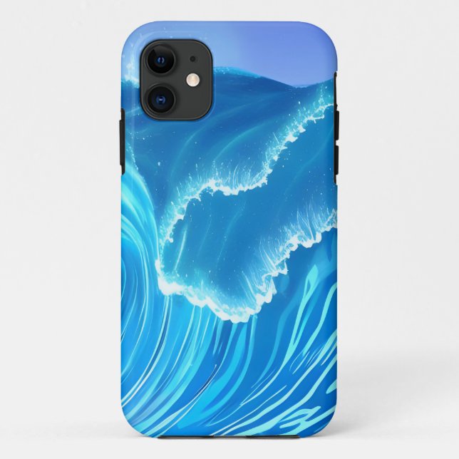 Capa Para iPhone 11 Design de onda marítima - Onda fluente (Verso)