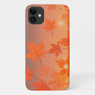 Capa Para iPhone 11 Design de outono com folhas de maple e efeito de c