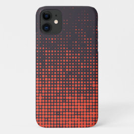 Capa Para iPhone 11 Design de padrão de pontos de meio tom laranja, mo