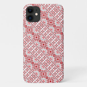 Capa Para iPhone 11 design de padrões decorativo ukrainiano vermelho-