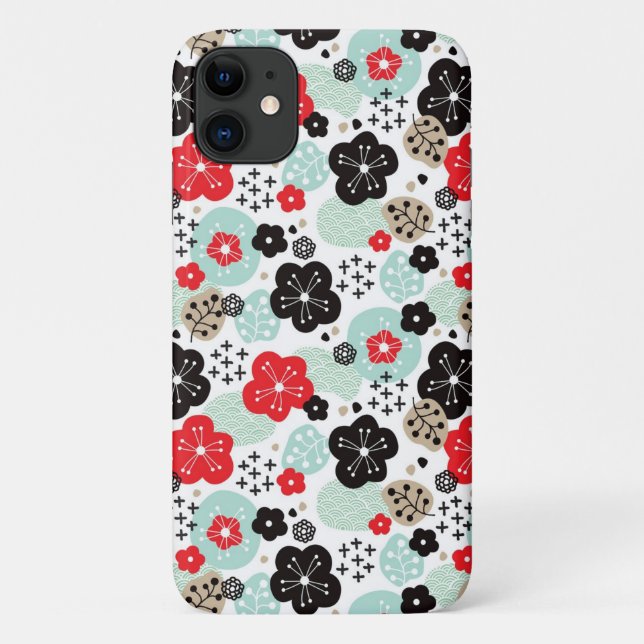 Capa Para iPhone 11 Design de padrões japoneses bonitos (Verso)